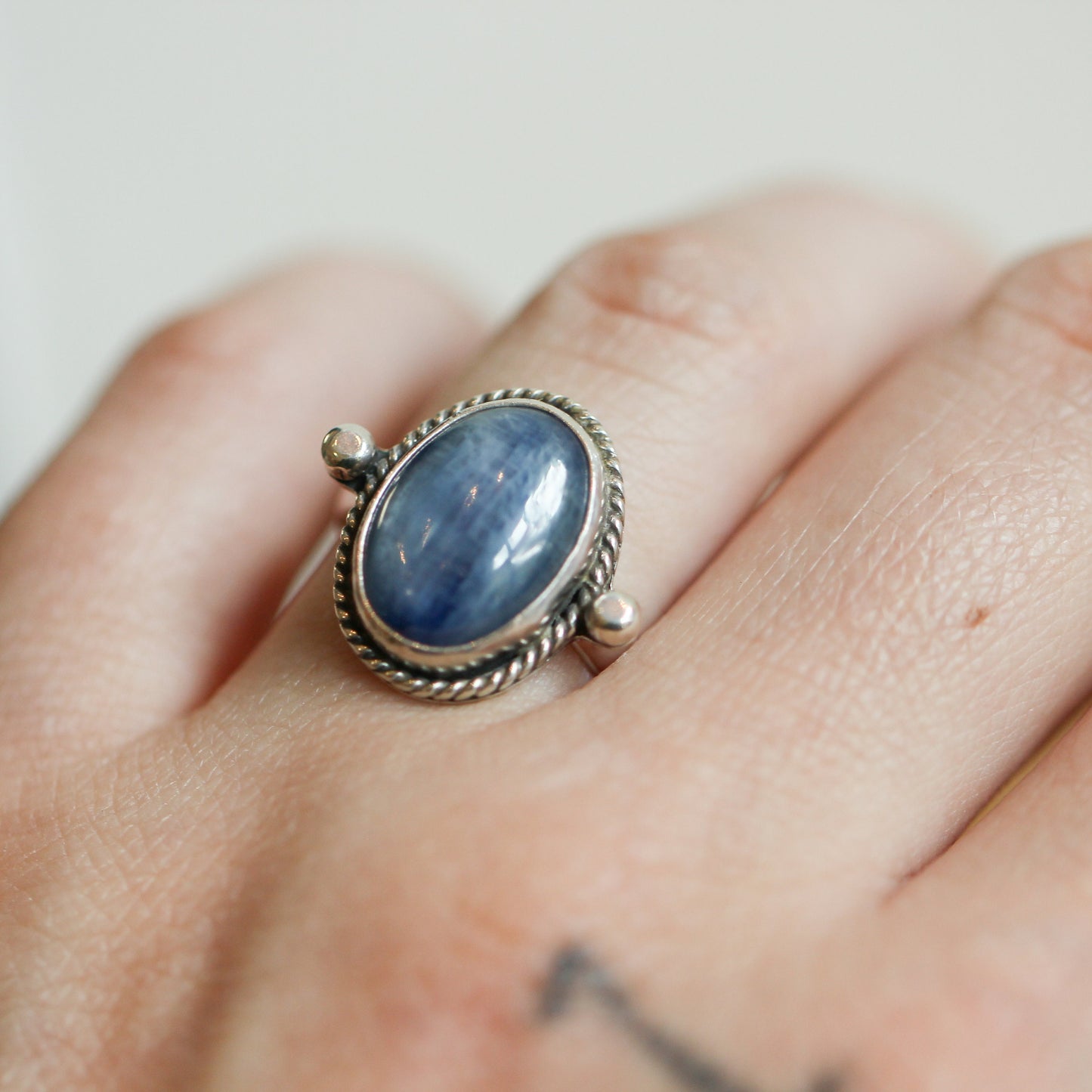 Blue Kyanite Lasso Ring - Sterling Silver - Blue Kyanite Ring