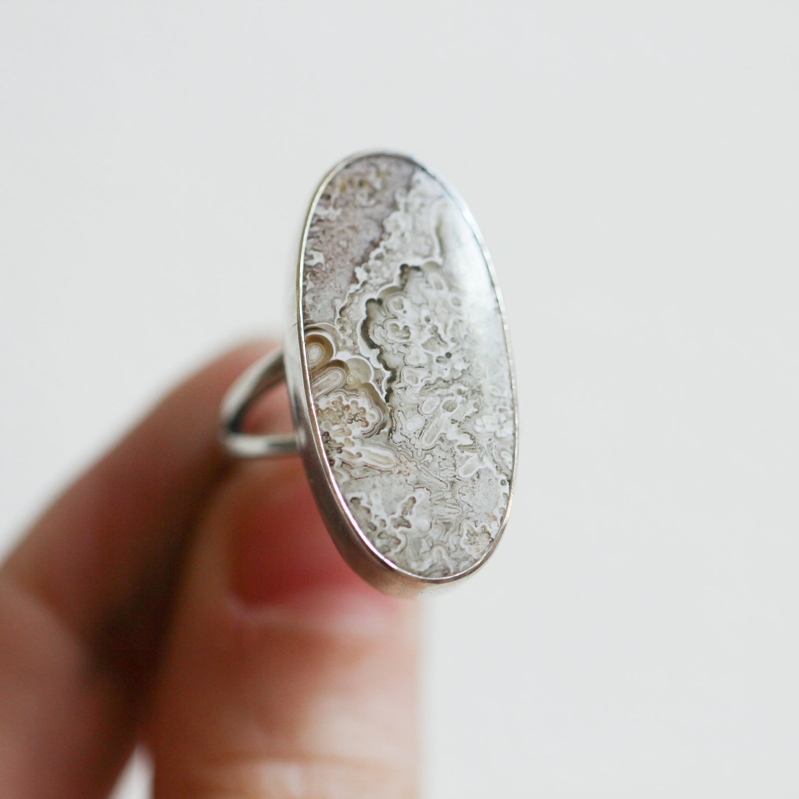 Crazy Lace Agate Ring - .925 Sterling Silver - Silversmith Ring - Minimal Agate Ring