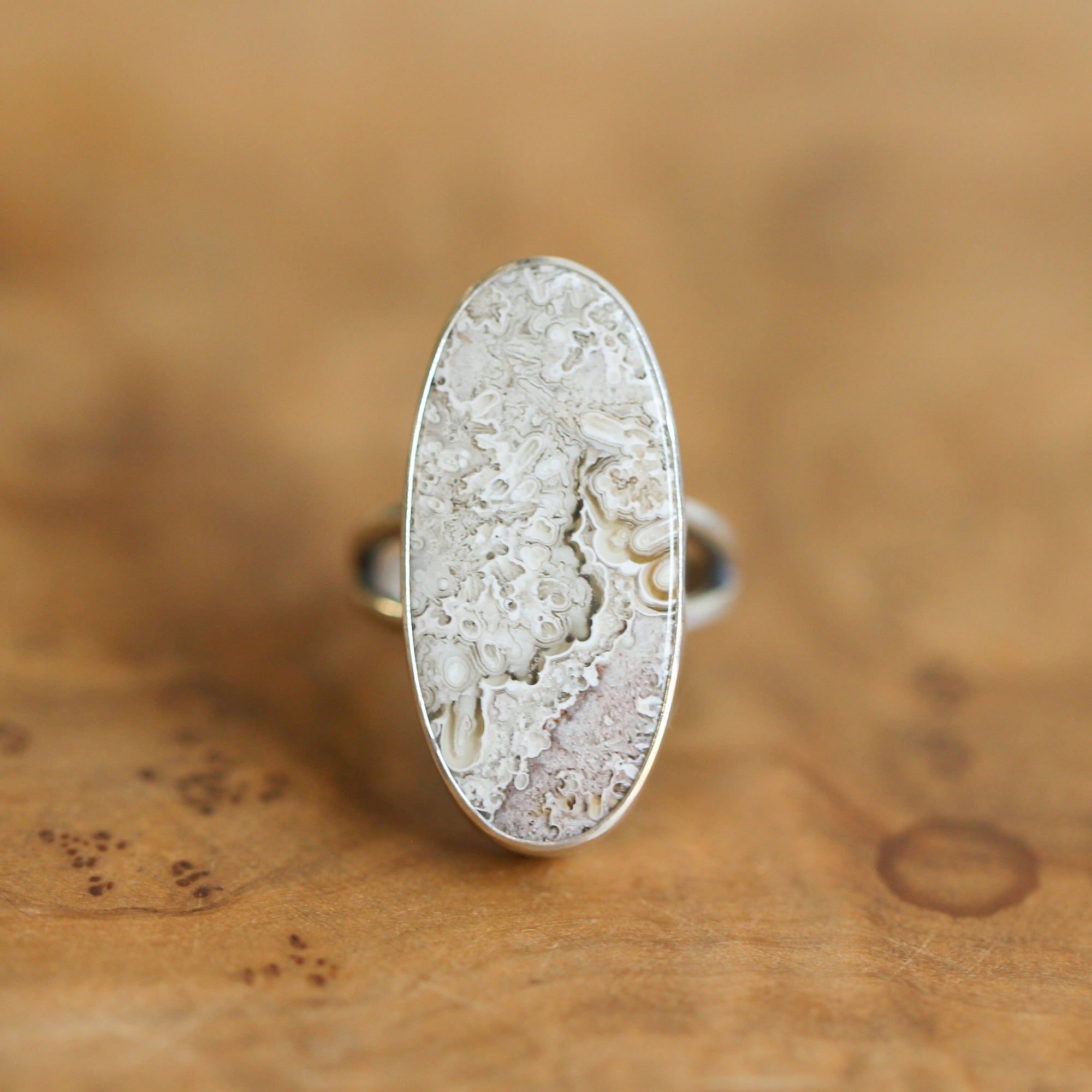 Crazy Lace Agate Ring - .925 Sterling Silver - Silversmith Ring - Minimal Agate Ring