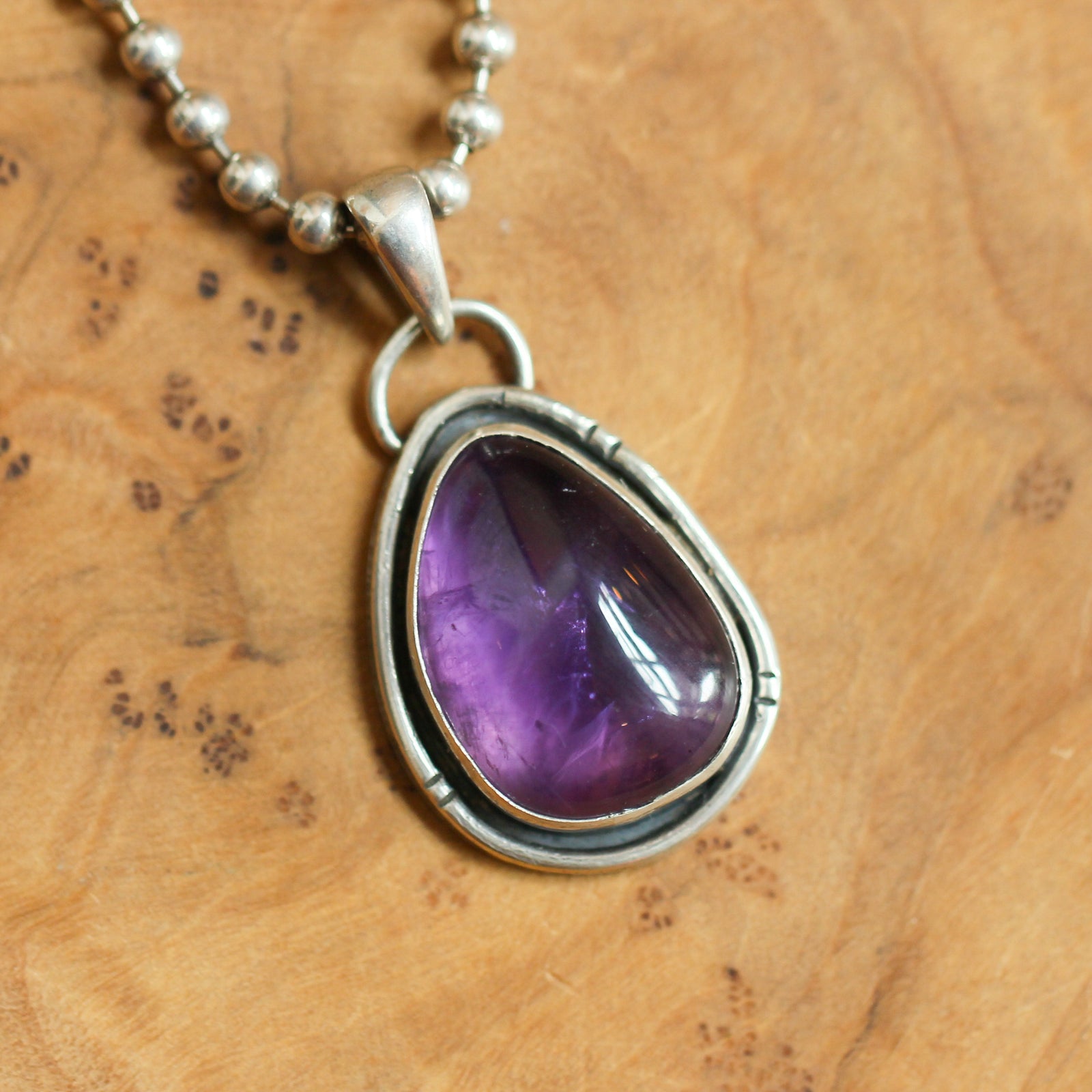 Amethyst Pendant - Heartland Pendant - Purple Amethyst Necklace - Silversmith Pendant