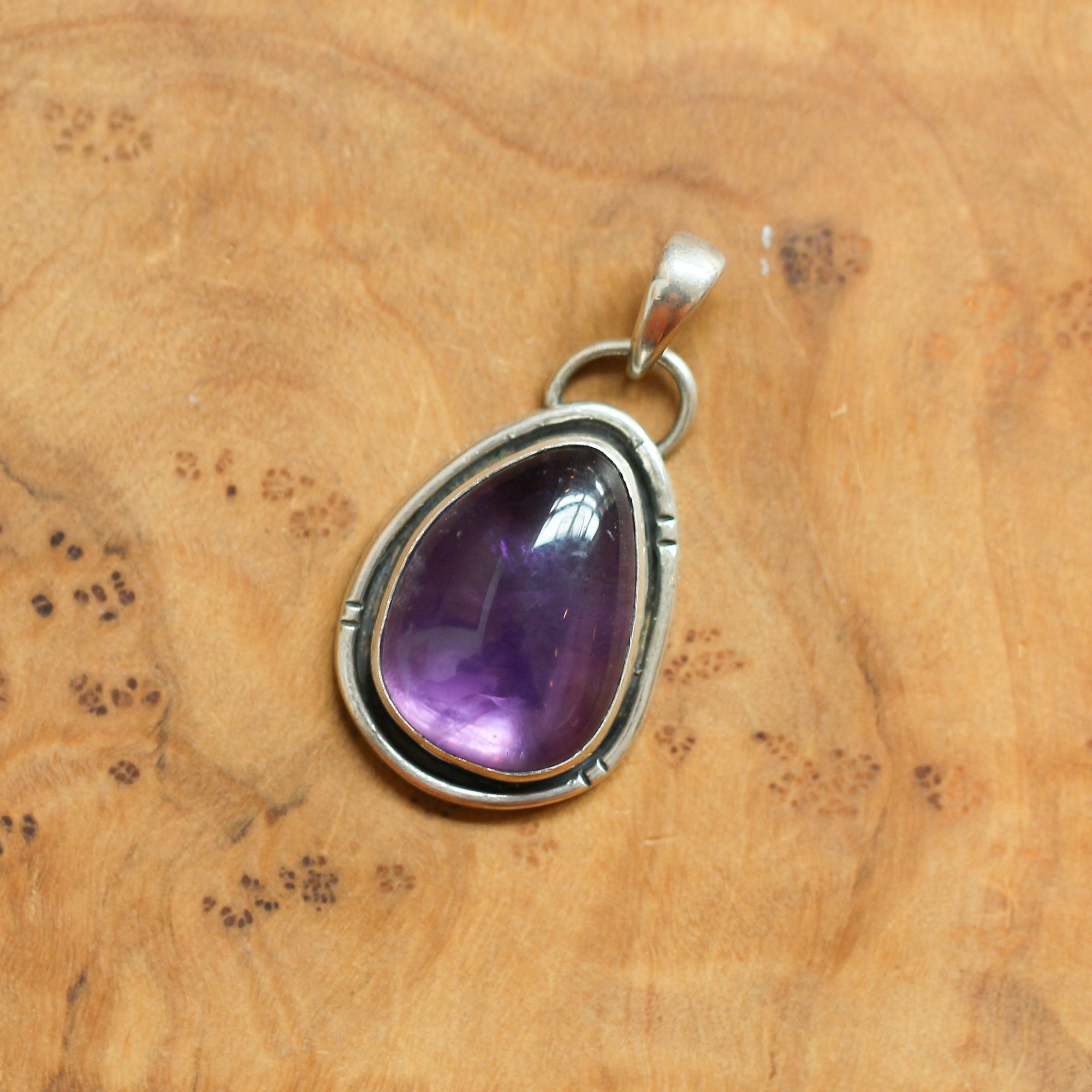 Amethyst Pendant -Heartland Pendant - Purple Amethyst Necklace - Silversmith Pendant
