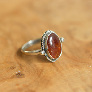 Hessonite Garnet Lasso Ring - .925 Sterling Silver - Silversmith