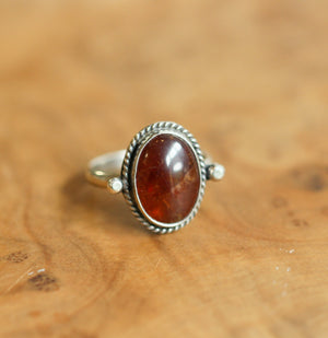 Hessonite Garnet Lasso Ring - .925 Sterling Silver - Silversmith