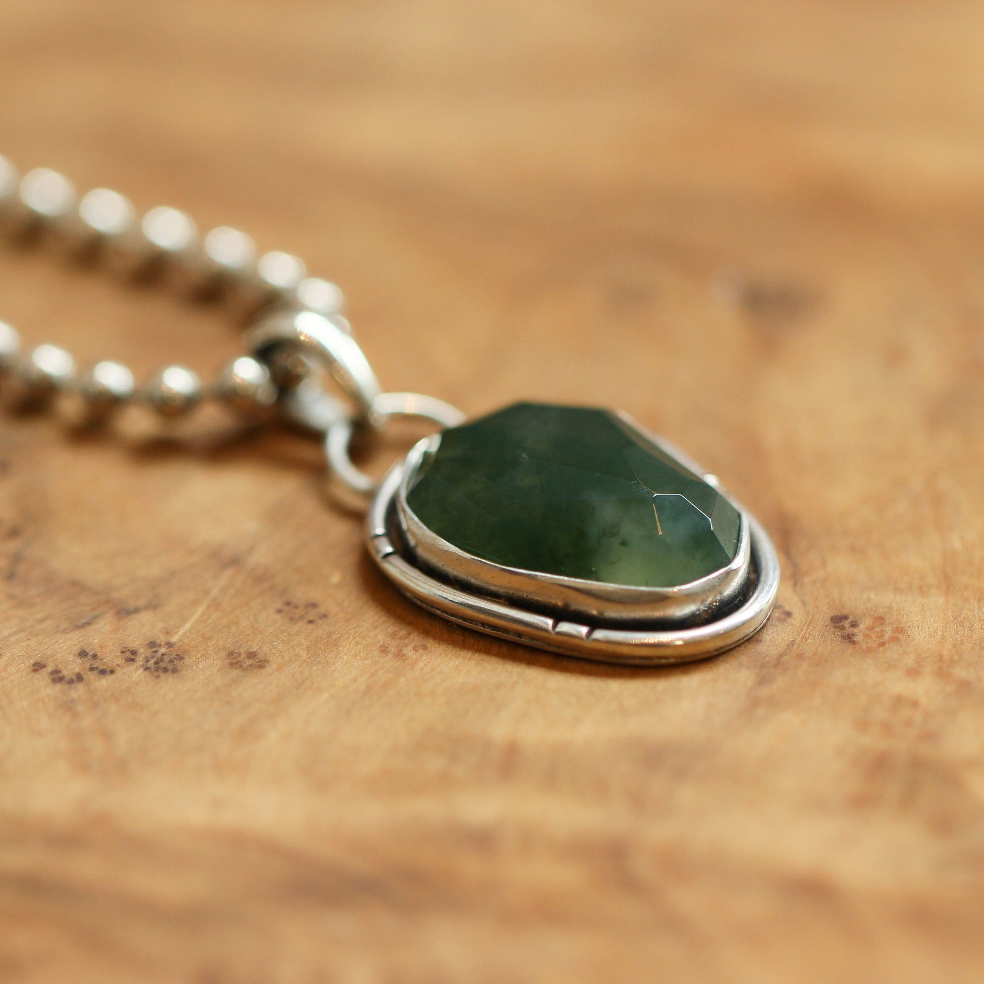 Moss Agate Pendant - .925 Sterling Silver - Rose Cut Moss Agate - Choose Your Stone