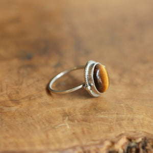 Tigers Eye Delica Ring - 925 Sterling Silver - Silversmith - Ready to Ship