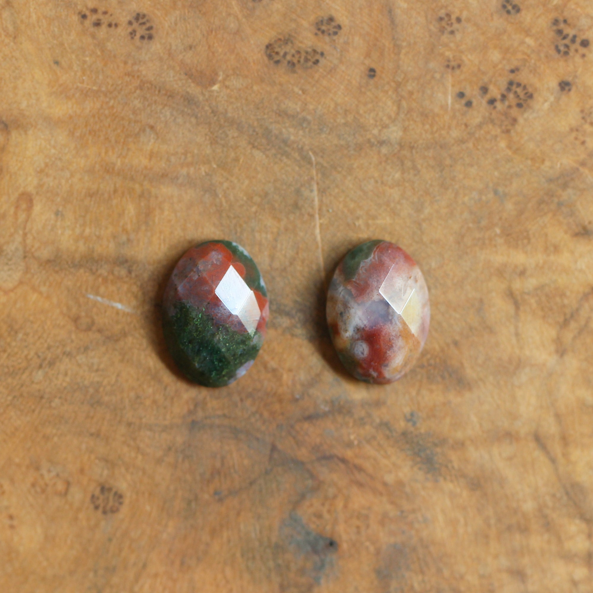 Ocean Jasper Hoops - Ocean Jasper Earrings - Sterling Silver Hoops - Ocean Jasper Post Hoops