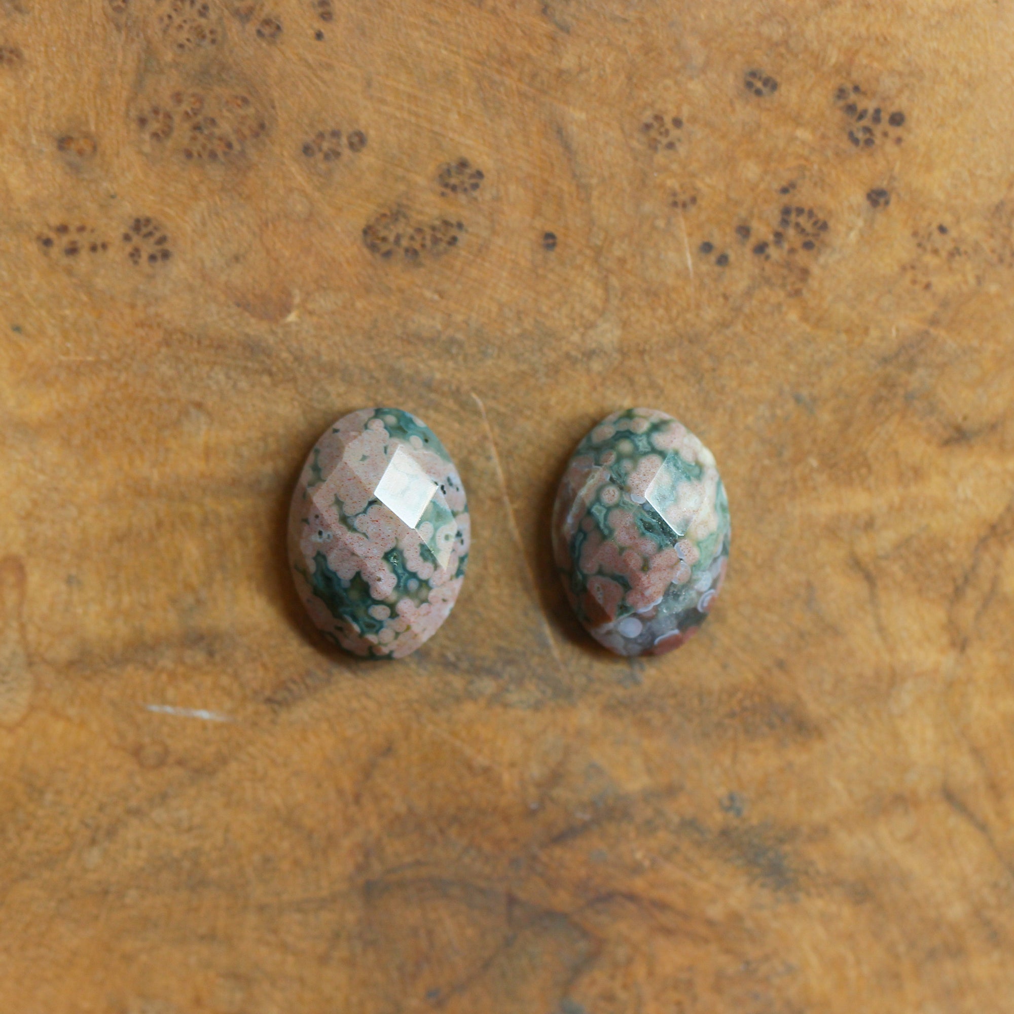 Ocean Jasper Hoops - Ocean Jasper Earrings - Sterling Silver Hoops - Ocean Jasper Post Hoops