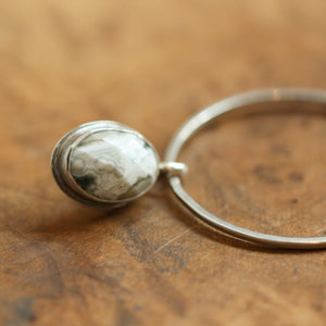 Ocean Jasper Hoops - Ocean Jasper Earrings - Sterling Silver Hoops - Ocean Jasper Post Hoops