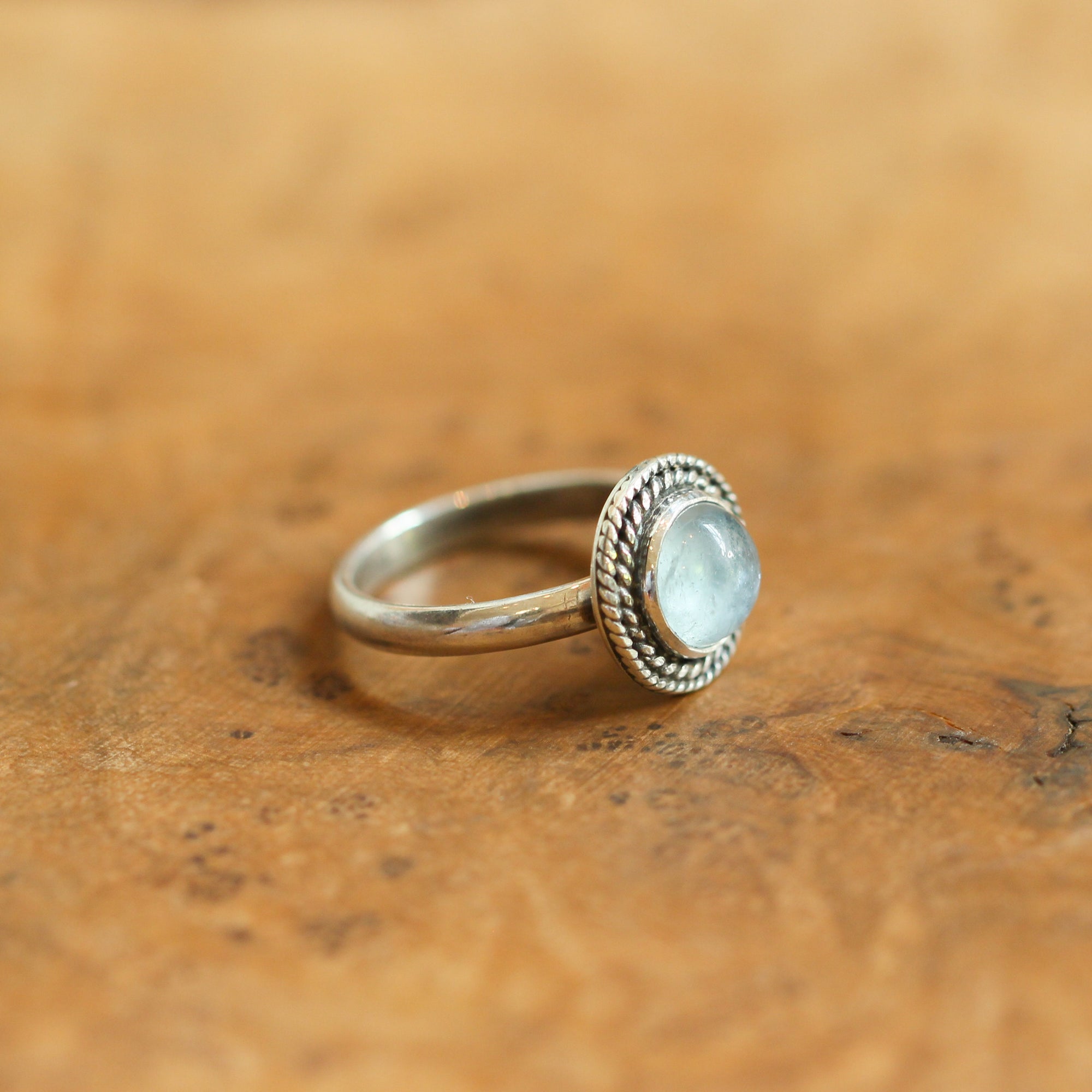 Aquamarine Ring - Western Aquamarine Ring - .925 Sterling Silver - Silversmith - March Birthstone