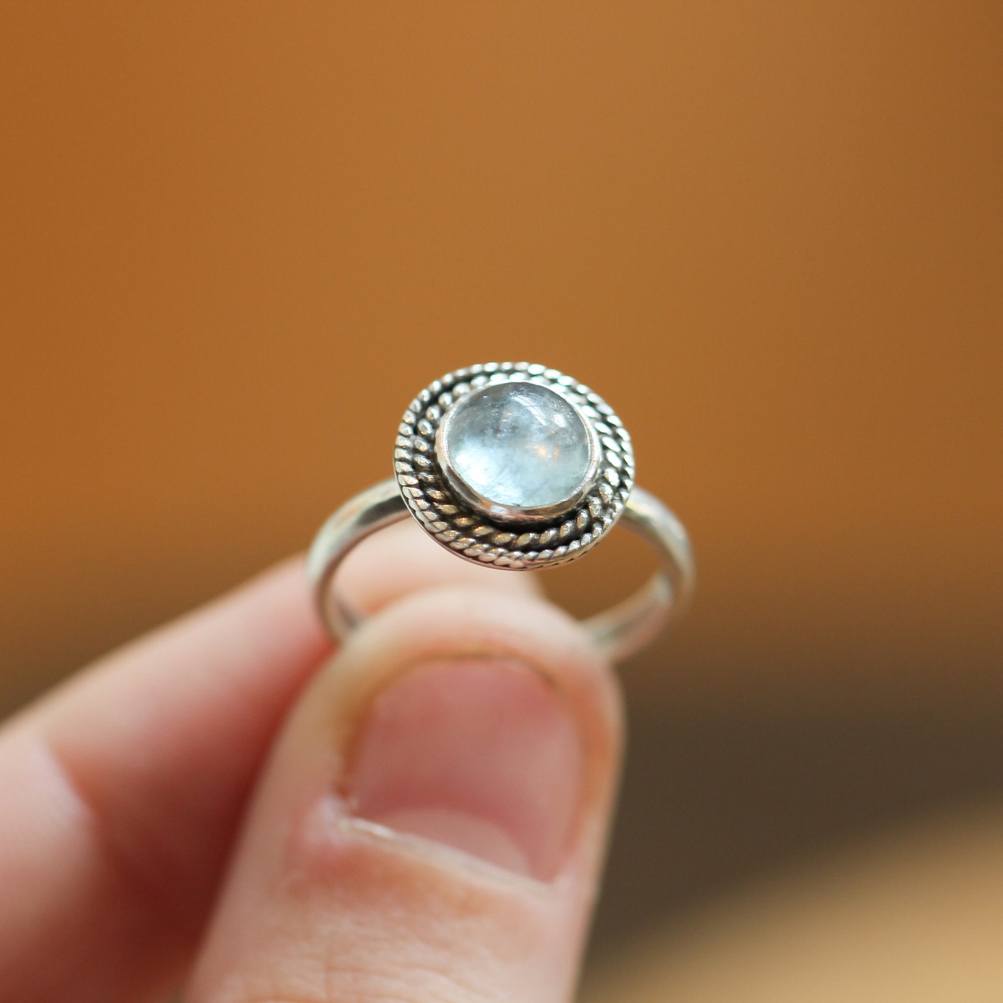 Aquamarine Ring - Western Aquamarine Ring - .925 Sterling Silver - Silversmith - March Birthstone