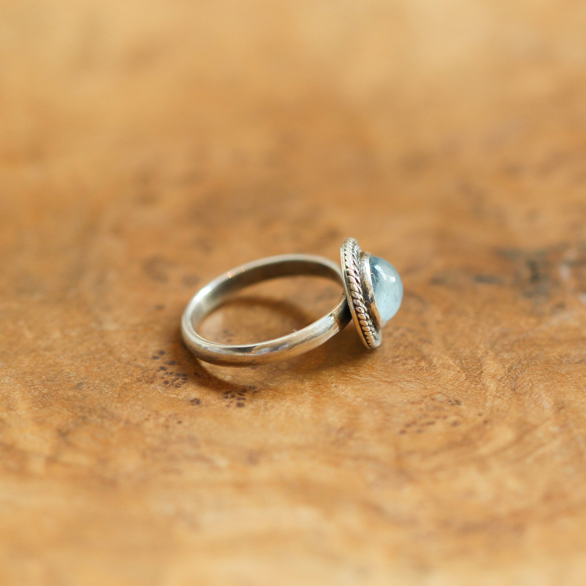 Aquamarine Ring - Western Aquamarine Ring - .925 Sterling Silver - Silversmith - March Birthstone