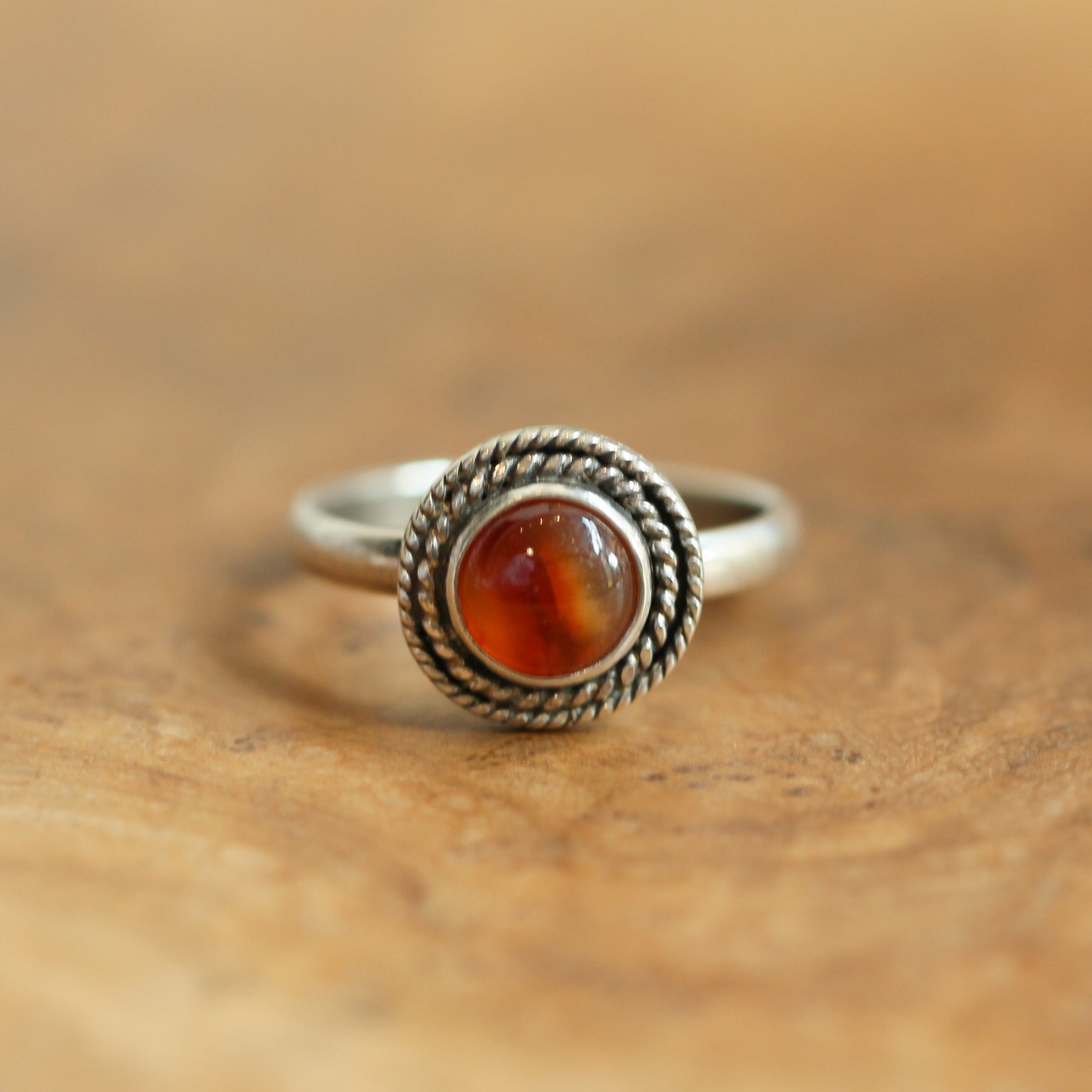 Orange Carnelian Ring - Western Carnelian Ring - Silversmith Ring - Carnelian Stacker