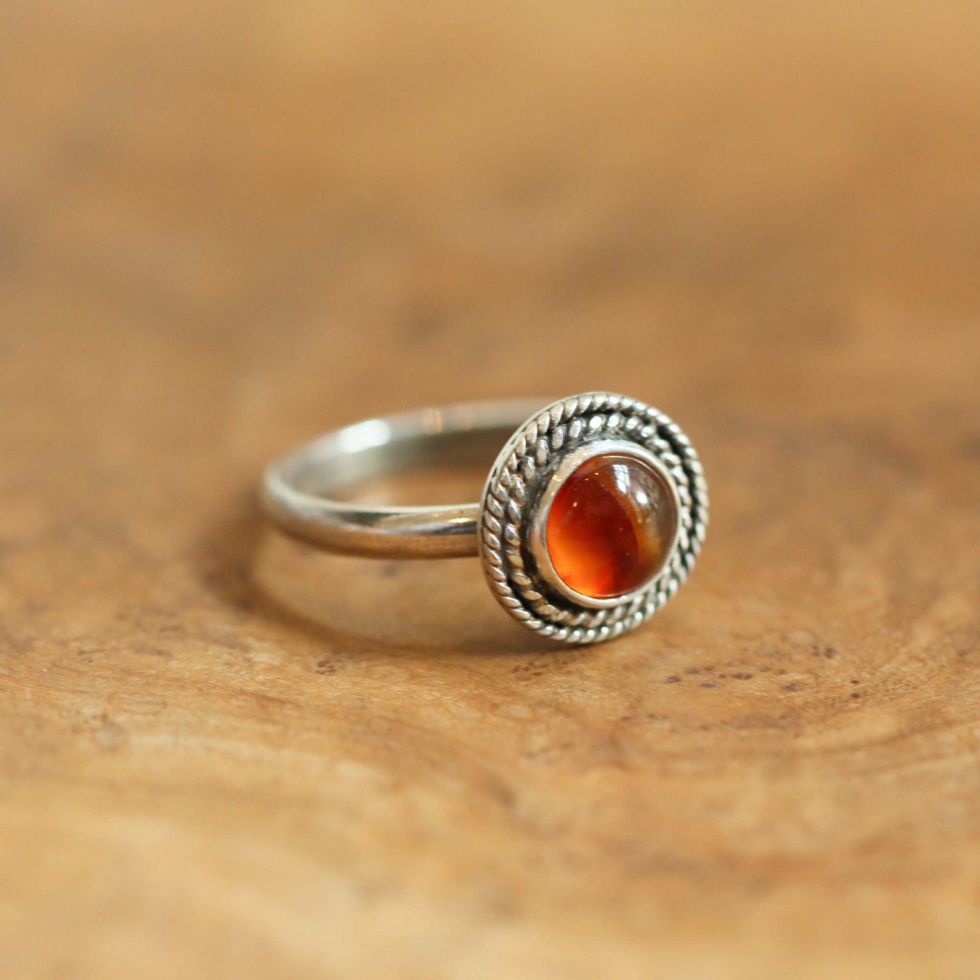Orange Carnelian Ring - Western Carnelian Ring - Silversmith Ring - Carnelian Stacker