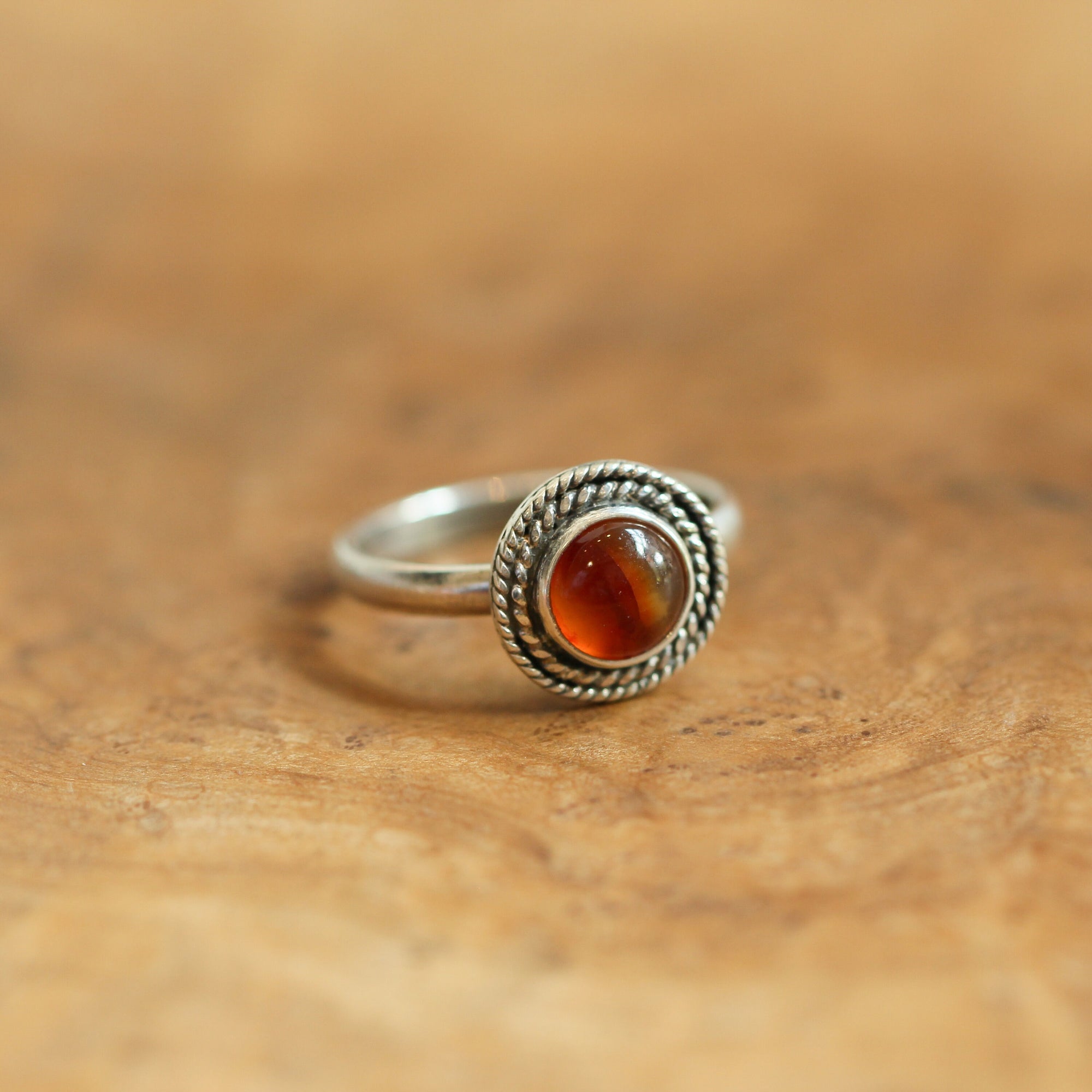 Orange Carnelian Ring - Western Carnelian Ring - Silversmith Ring - Carnelian Stacker