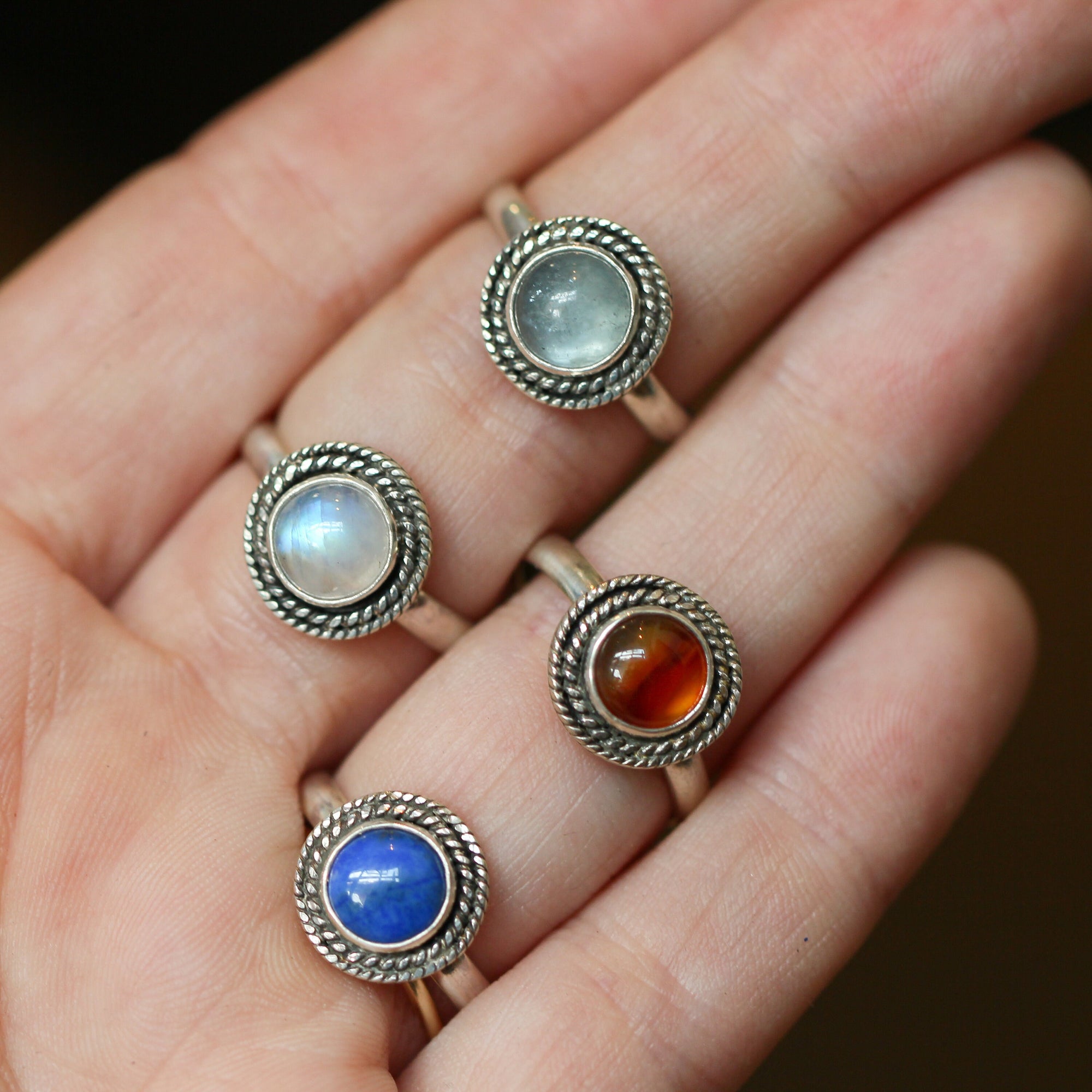 Orange Carnelian Ring - Western Carnelian Ring - Silversmith Ring - Carnelian Stacker