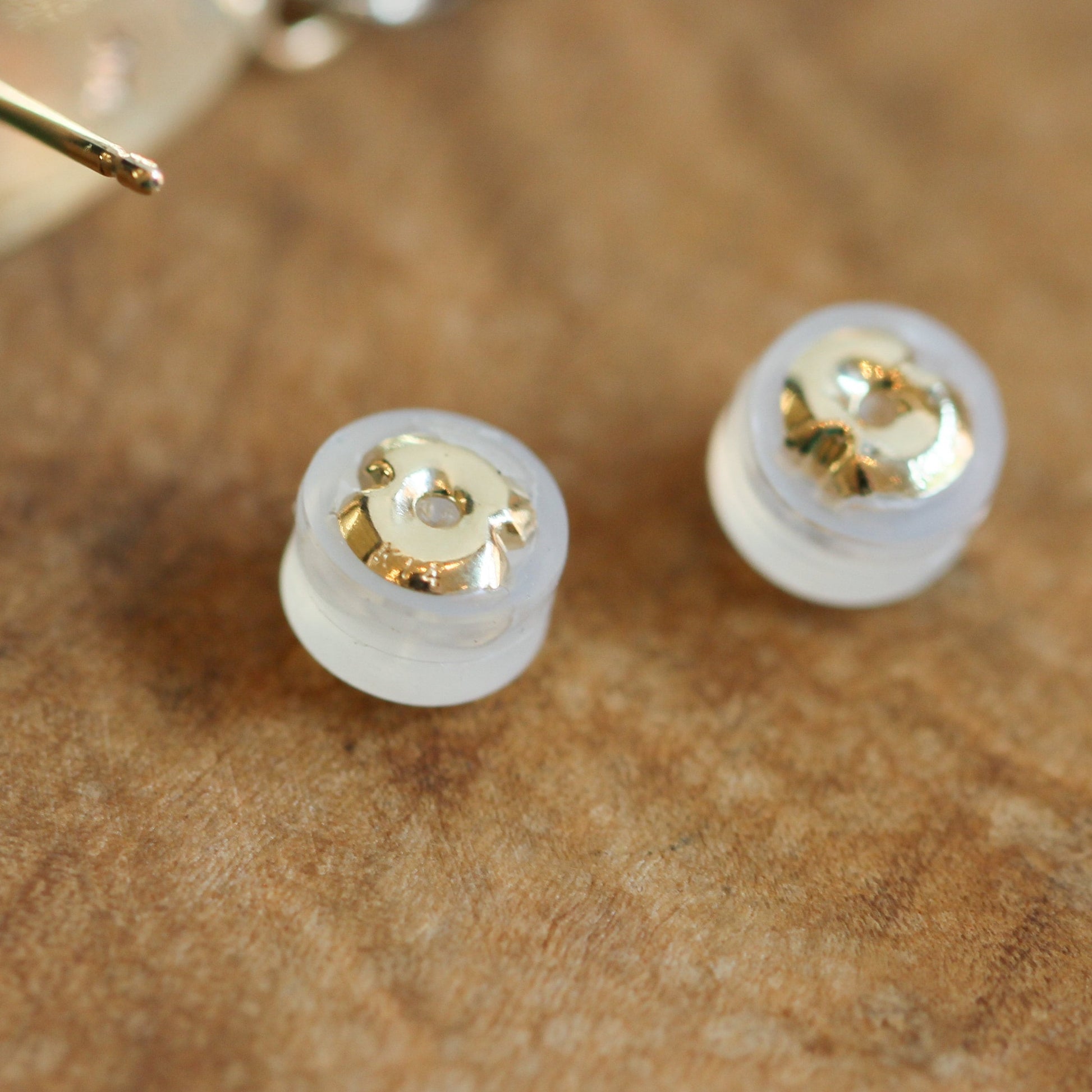 Freshwater Pearl Stud Earrings - 14KT and 18KT Gold - Dainty Mabe Pearl