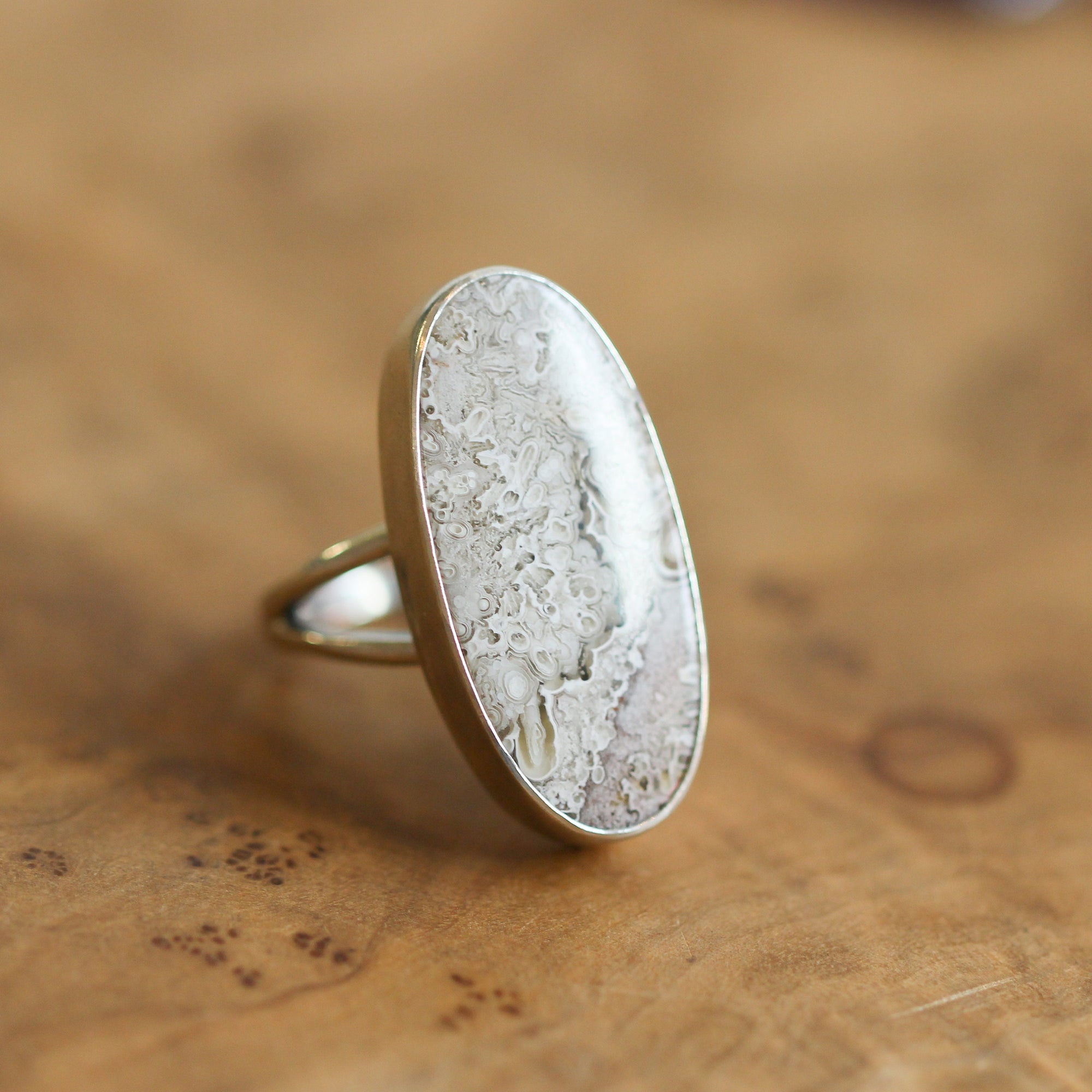 Crazy Lace Agate Ring - .925 Sterling Silver - Silversmith Ring - Minimal Agate Ring