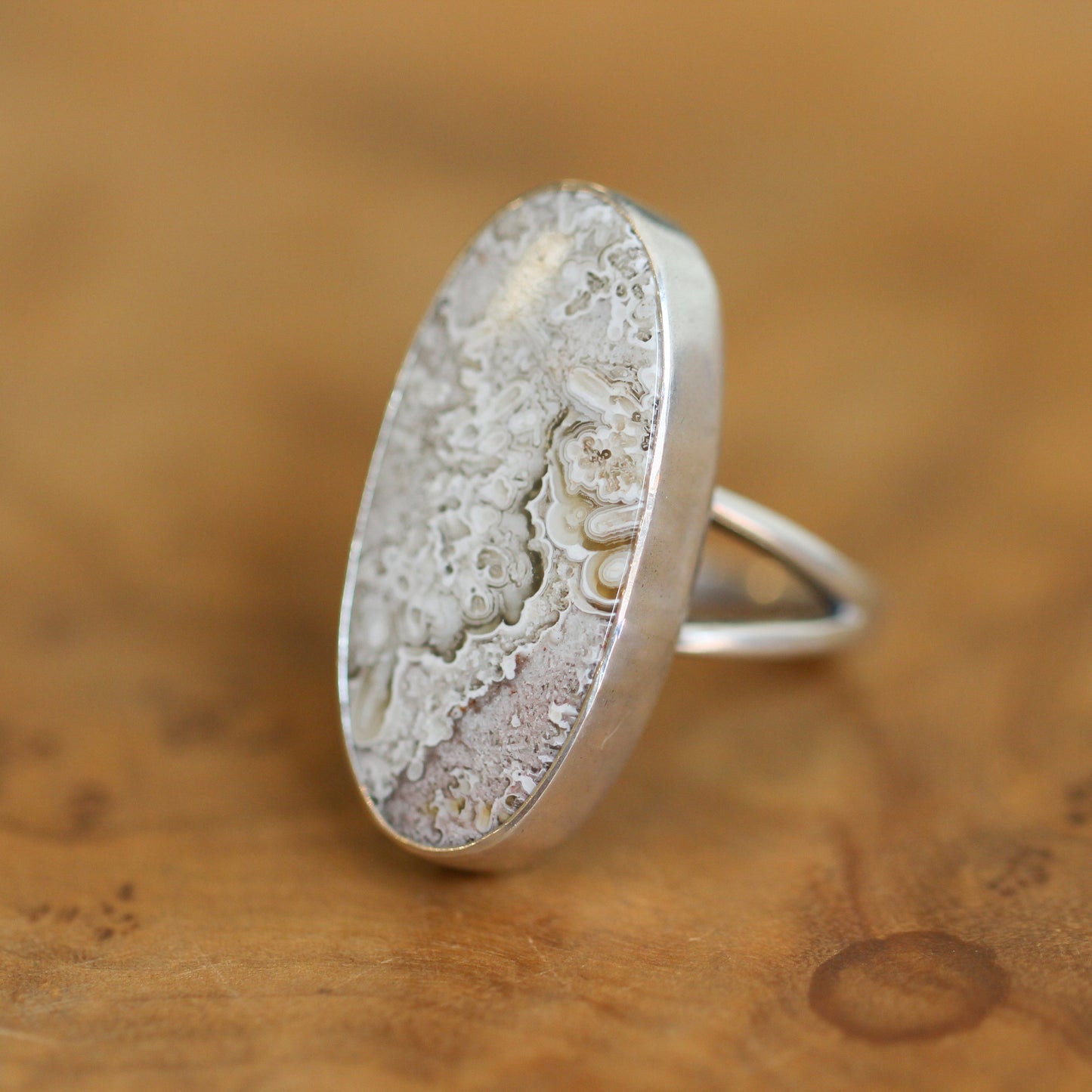 Choose Your Stone: Sterling Silver Crazy Lace Agate Ring - Silversmith Design