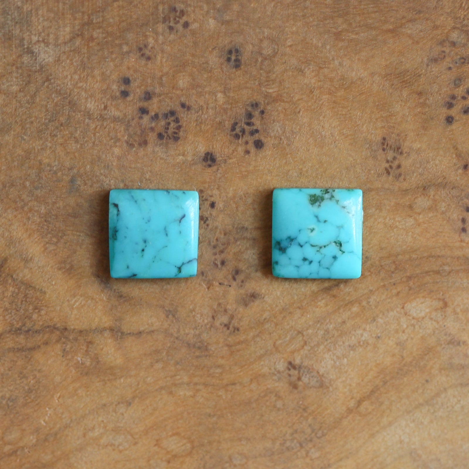 Square Turquoise Posts - Turquoise Studs - Sterling Silver Posts