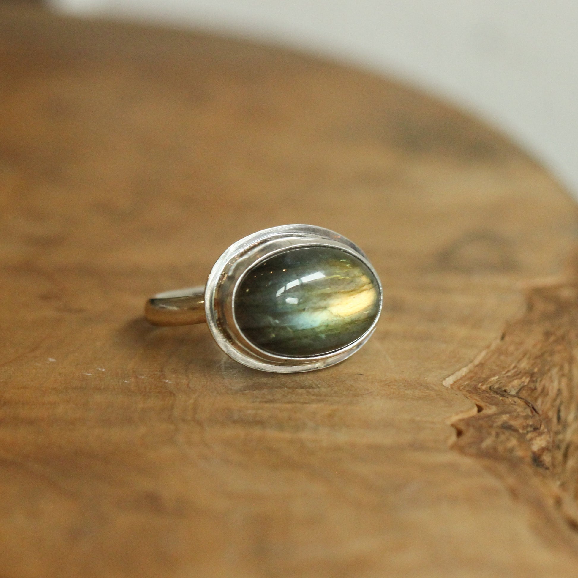 Flashy Labradorite Ring – Sterling Silver Oval, Silversmith Jewelry