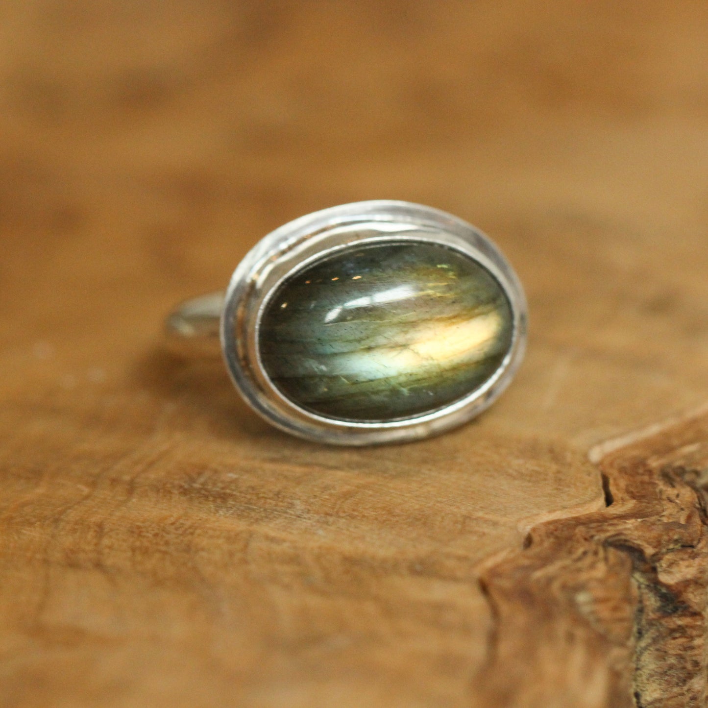 Flashy Labradorite Ring – Sterling Silver Oval, Silversmith Jewelry