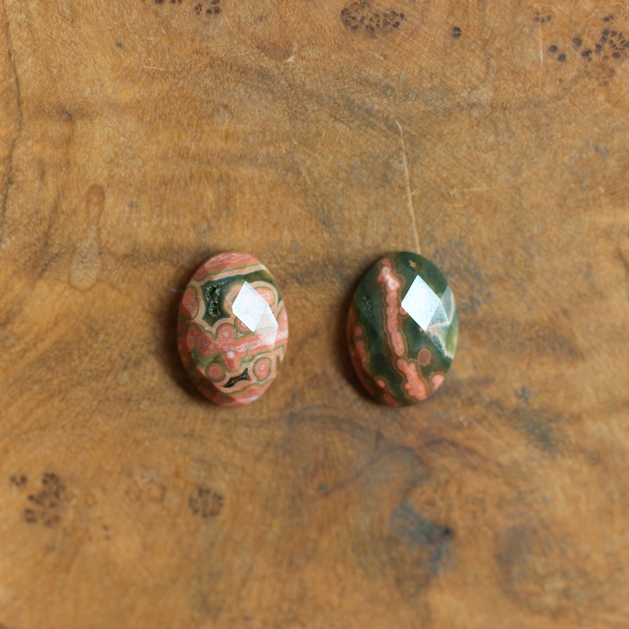 Ocean Jasper Hoops - Ocean Jasper Earrings - Sterling Silver Hoops - Ocean Jasper Post Hoops