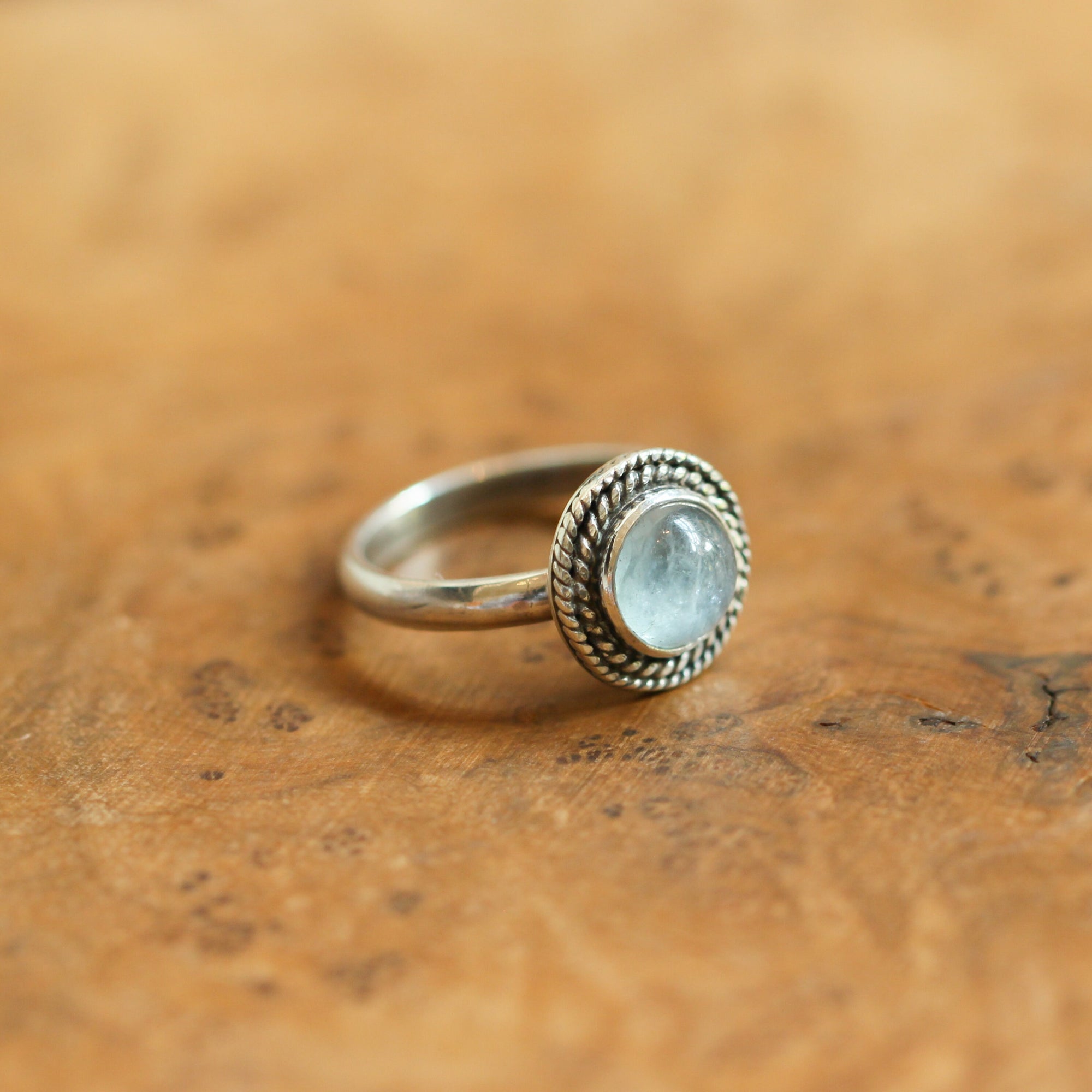 Aquamarine Ring - Western Aquamarine Ring - .925 Sterling Silver - Silversmith - March Birthstone