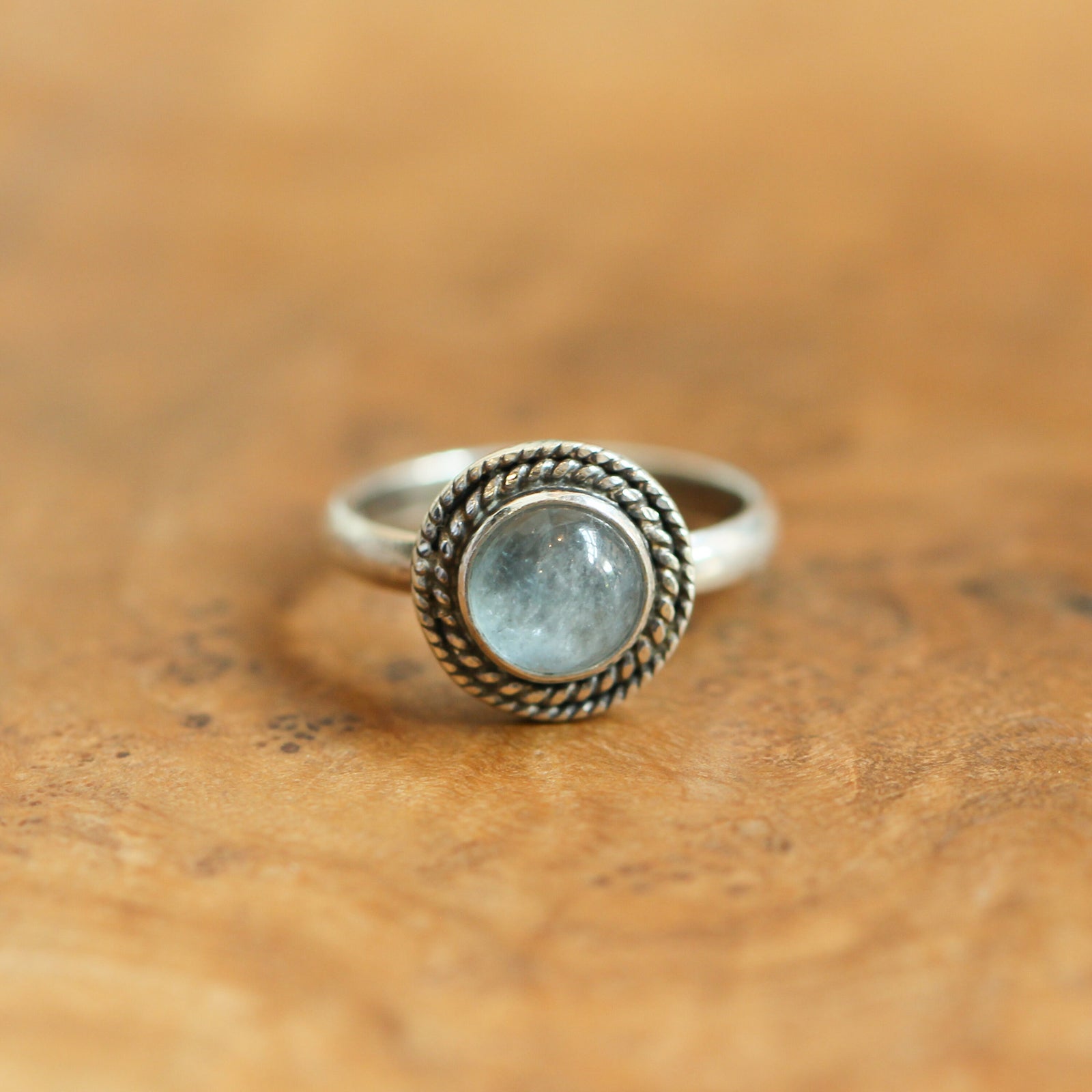 Aquamarine Ring - Western Aquamarine Ring - .925 Sterling Silver - Silversmith - March Birthstone