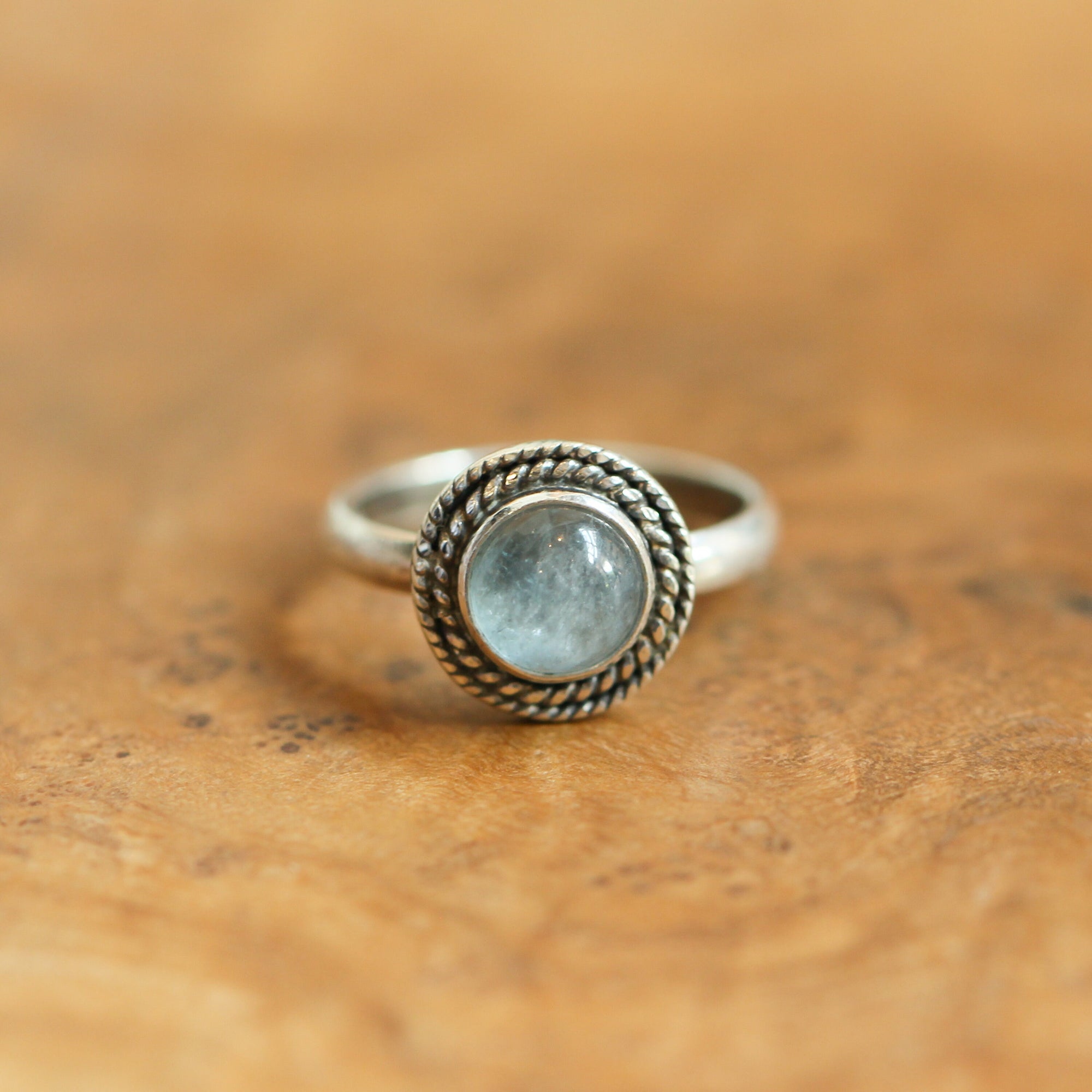 Aquamarine Ring - Western Aquamarine Ring - .925 Sterling Silver - Silversmith - March Birthstone