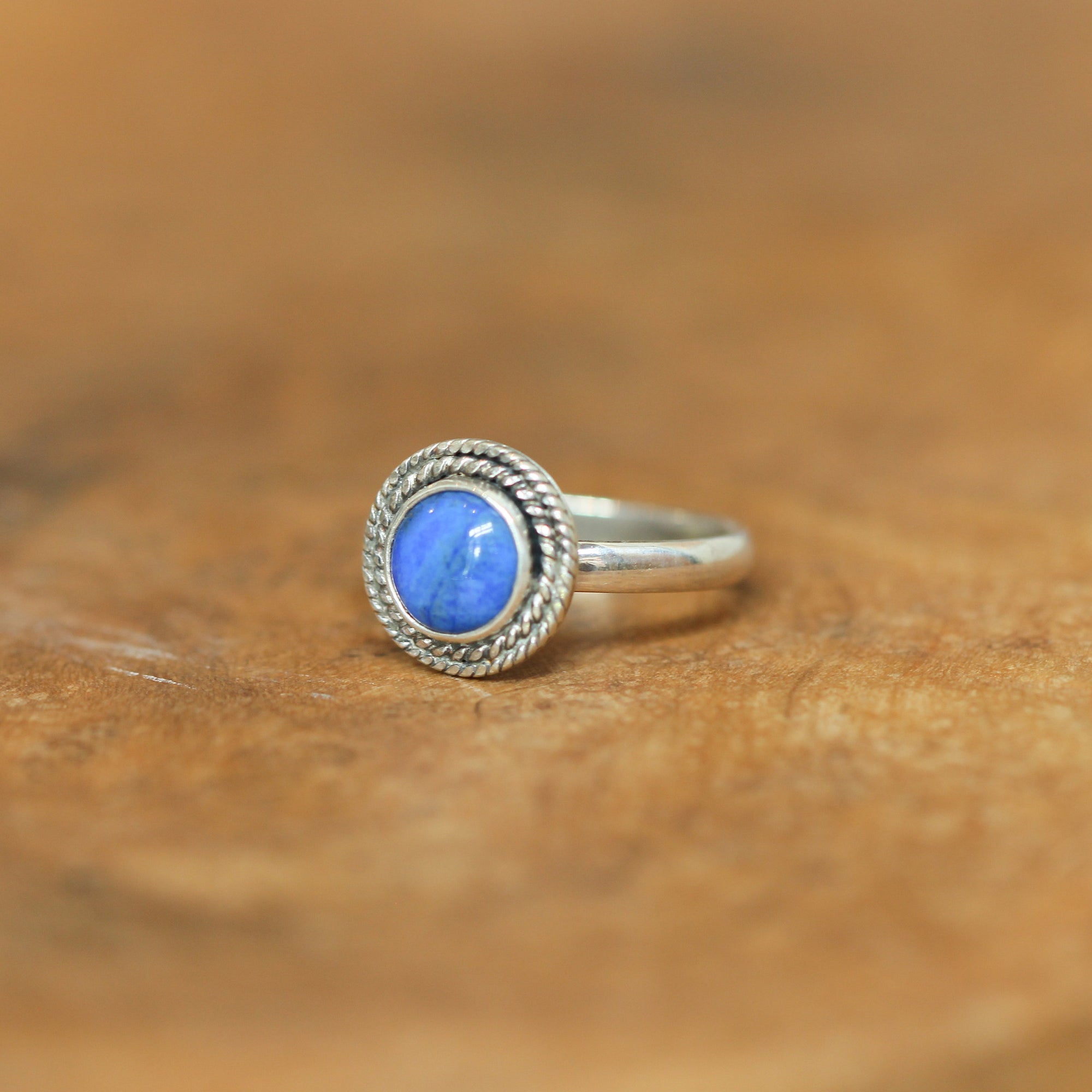 Western Blue Lapis Ring - Silversmith Ring - Feminine Jewelry - Lapis Lazuli Stacker