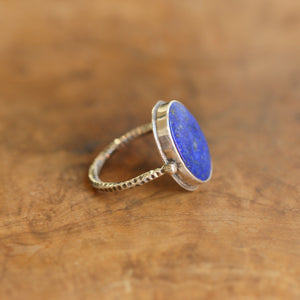 Blue Lapis Ring - Lapis Lazuli Chloe Ring - Silversmith Ring - Unique Silversmith