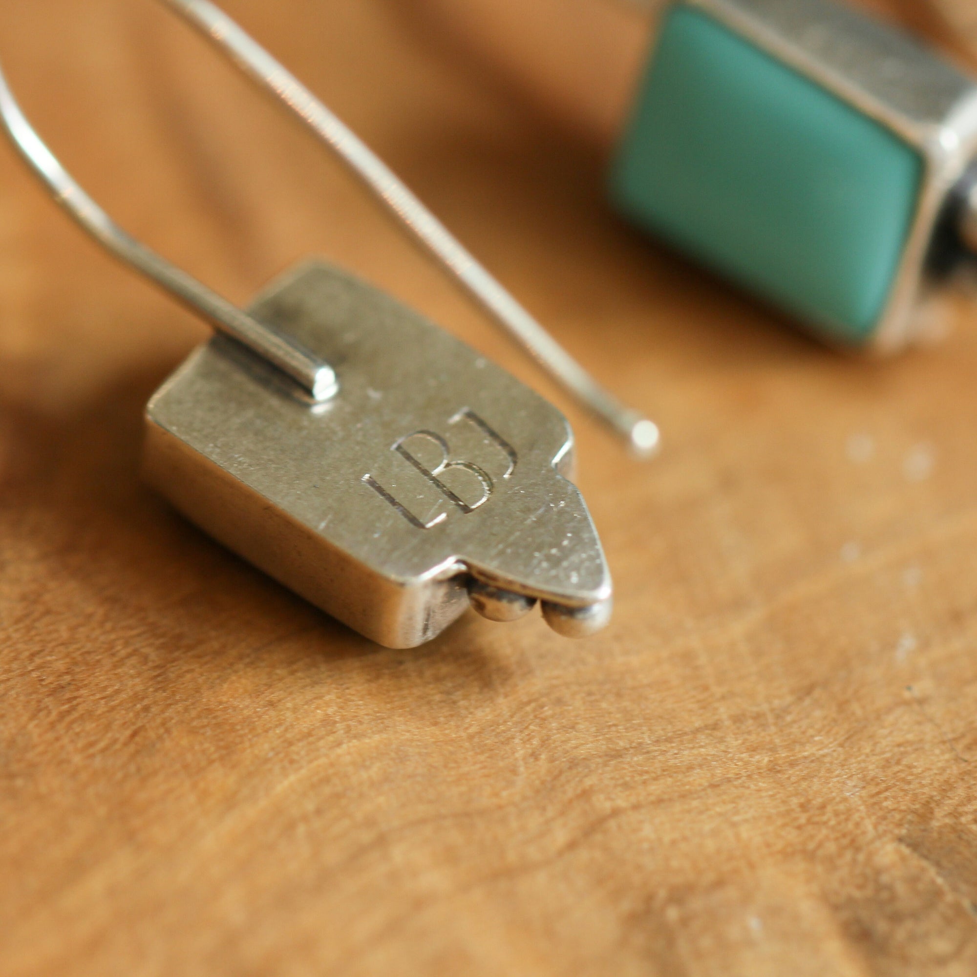 Piper Earrings - Old Stock Turquoise - Turquoise Drop Earrings - .925 Sterling Silver - Dainty Threader Earrings