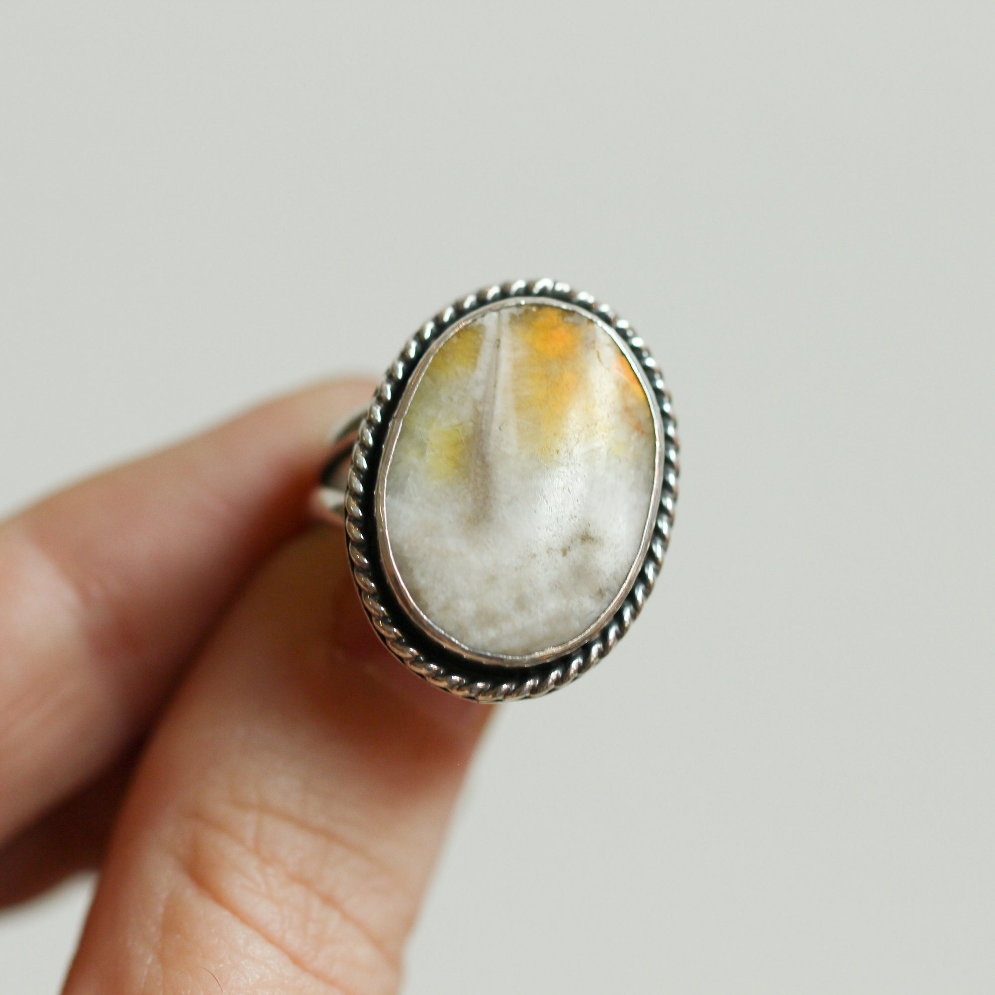 Boho Ring in Bumble Bee Jasper - Bumble Bee Jasper Ring - Silversmith Ring