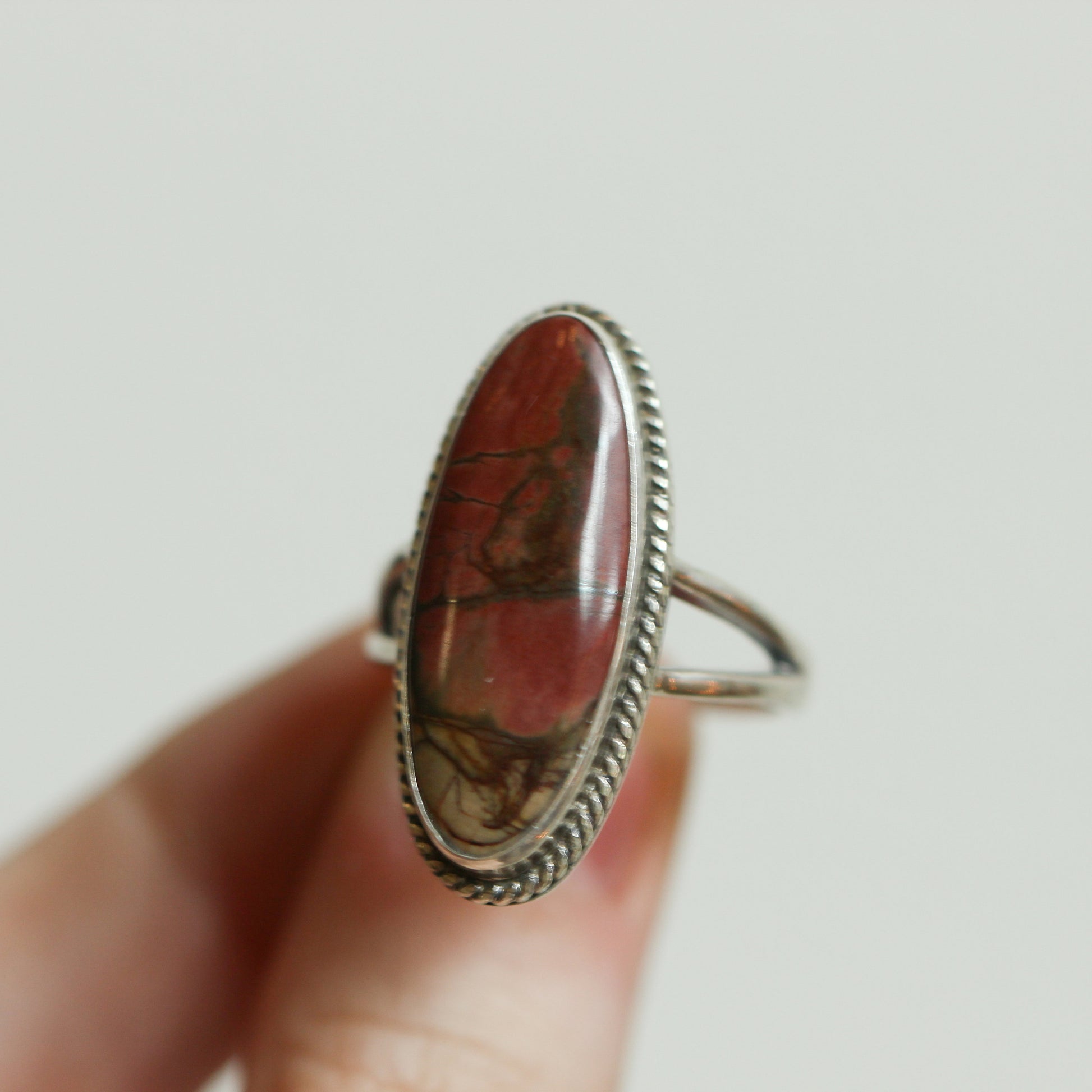 Red Creek Jasper Boho Ring - Sterling Silver - Choose Your Stone - Custom Ring