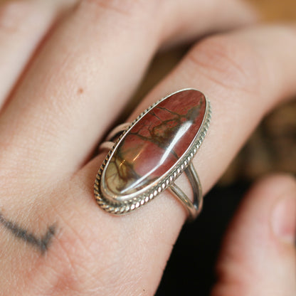 Red Creek Jasper Boho Ring - Sterling Silver - Choose Your Stone - Custom Ring