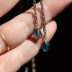 Blue Kyanite Bolo - Sterling Silver Mock Bolo - Silversmith - Kyanite Necklace