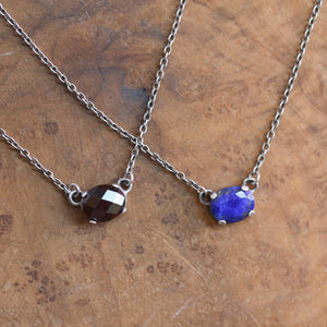 Lapis Lazuli Necklace - Faceted Lapis Pendant - Silversmith Pendant - Lapis Necklace