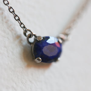 Ready to Ship - Faceted Lapis Pendant - Lapis Lazuli Necklace - Silversmith Pendant - Lapis Necklace