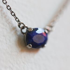 Lapis Lazuli Necklace - Faceted Lapis Pendant - Silversmith Pendant - Lapis Necklace