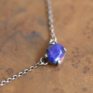 Lapis Lazuli Necklace - Faceted Lapis Pendant - Silversmith Pendant - Lapis Necklace