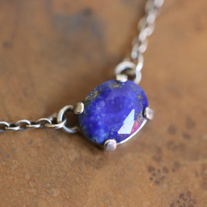 Lapis Lazuli Necklace - Faceted Lapis Pendant - Silversmith Pendant - Lapis Necklace