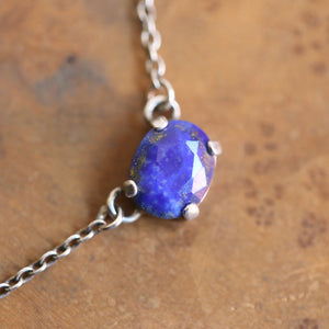 Lapis Lazuli Necklace - Faceted Lapis Pendant - Silversmith Pendant - Lapis Necklace