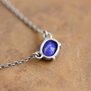 Lapis Lazuli Necklace - Faceted Lapis Pendant - Silversmith Pendant - Lapis Necklace