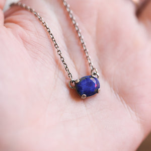 Lapis Lazuli Necklace - Faceted Lapis Pendant - Silversmith Pendant - Lapis Necklace