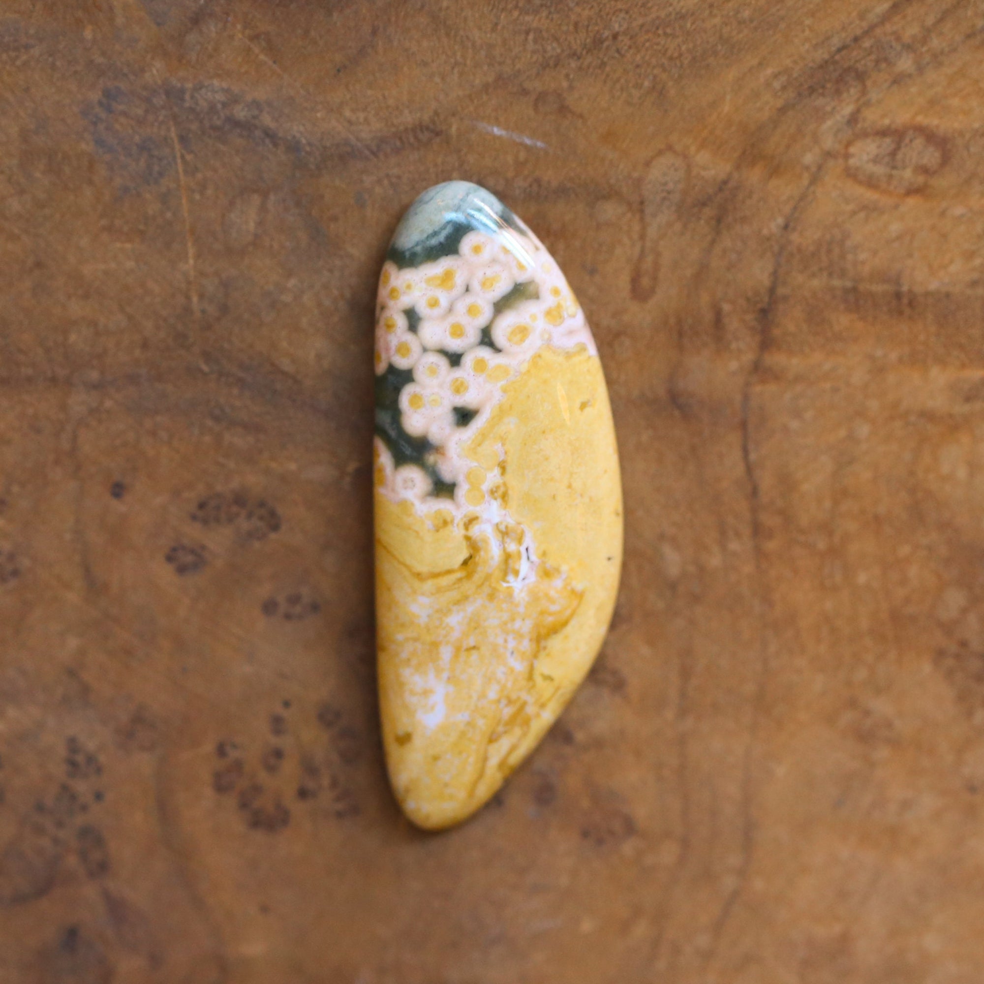 Custom Ocean Jasper Basket Pendant - Sterling Silver