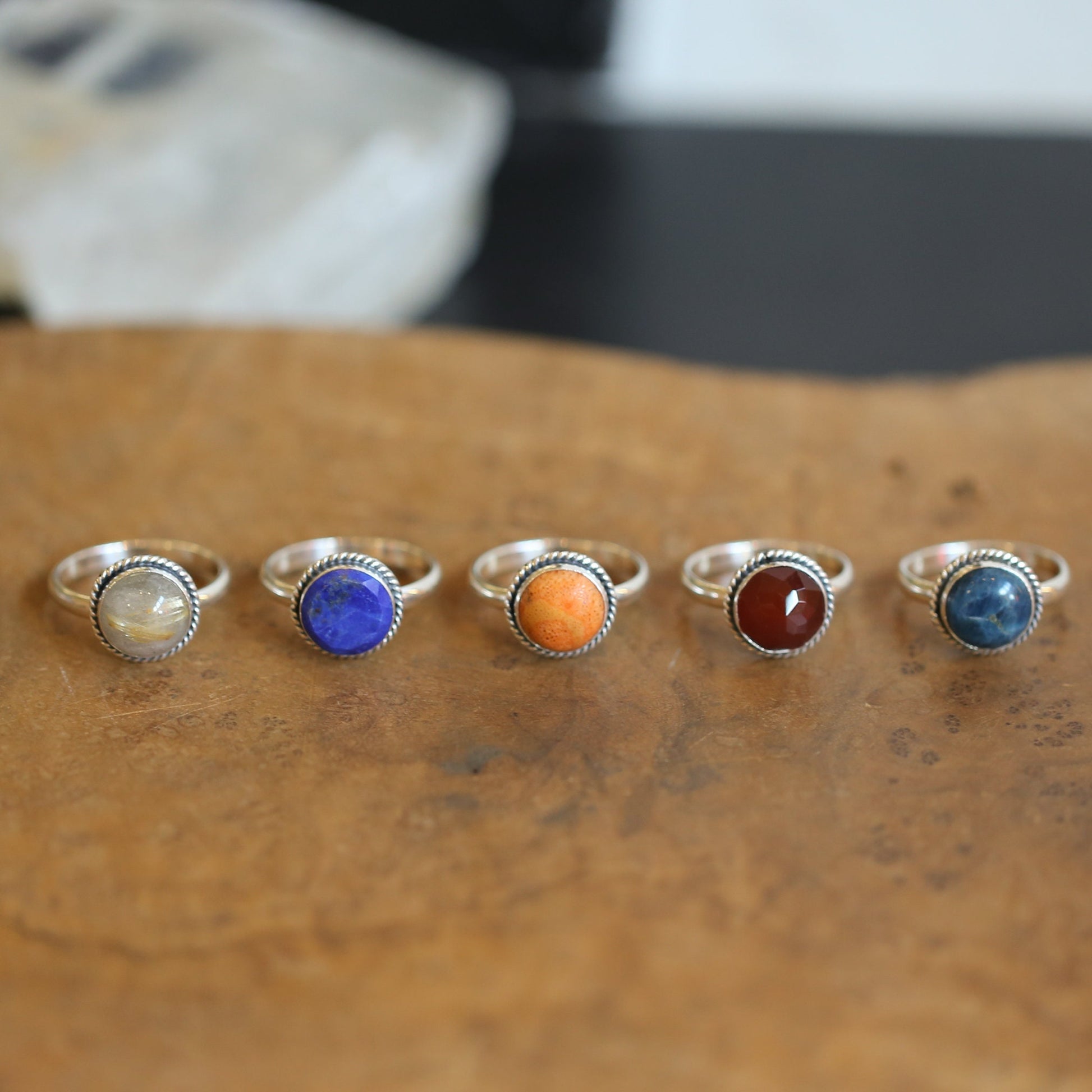 Golden Rutilated Quartz Ring - Silversmith Ring - Choose Your Own Stone - Gallery Wire Ring