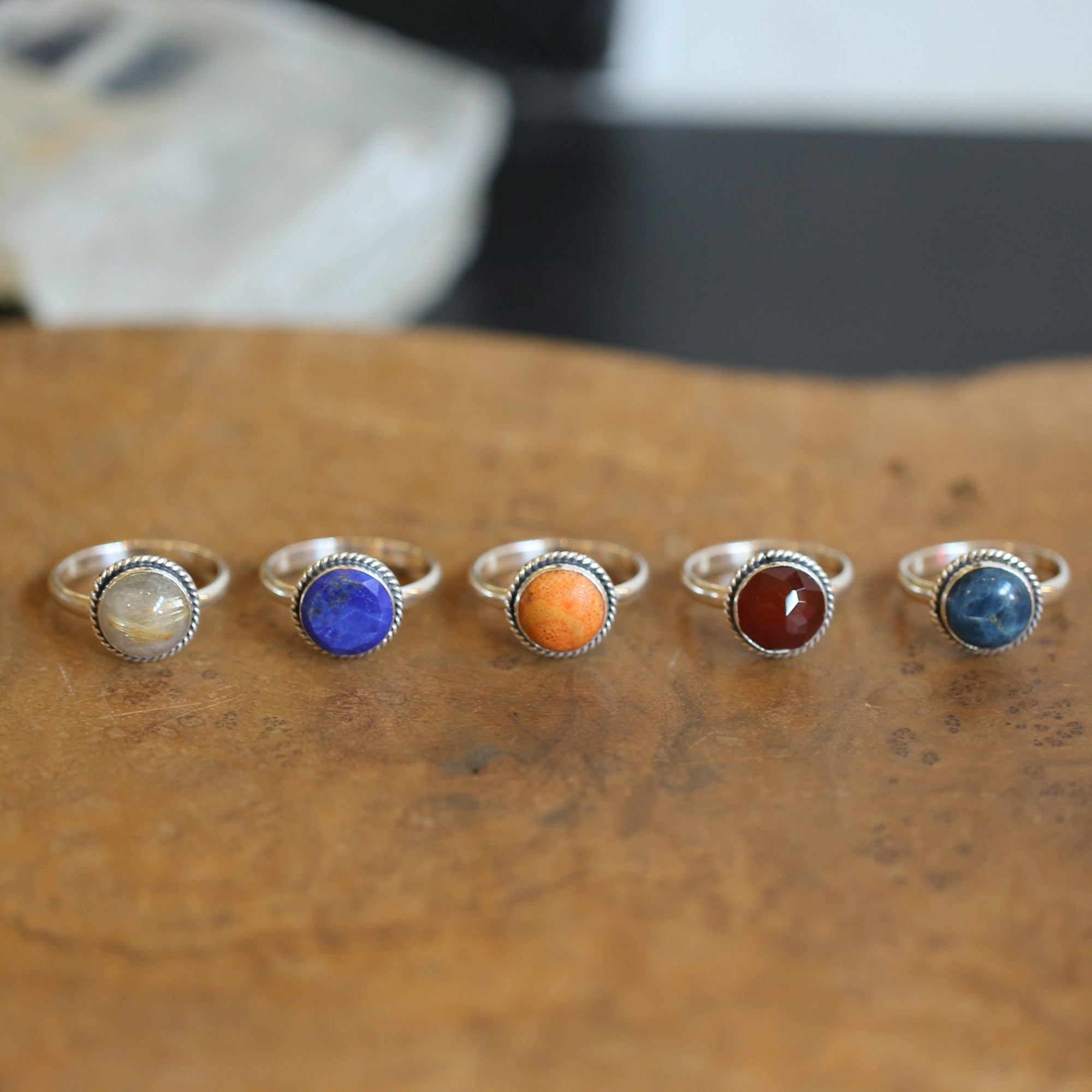 Golden Rutilated Quartz Ring - Silversmith Ring - Choose Your Own Stone - Gallery Wire Ring