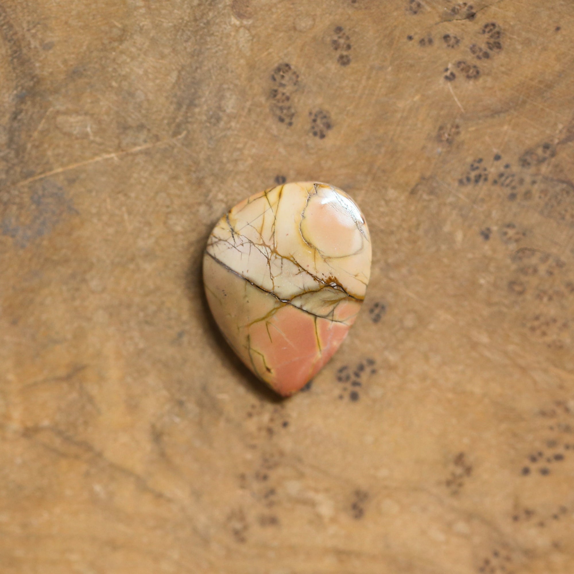 Red Creek Jasper Pendant - 14K Solid Gold Accents - Sterling Silver