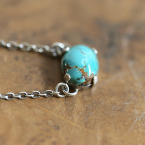 Turquoise Prong Necklace - Choose Your Stone - Small Turquoise Pendant - OOAK