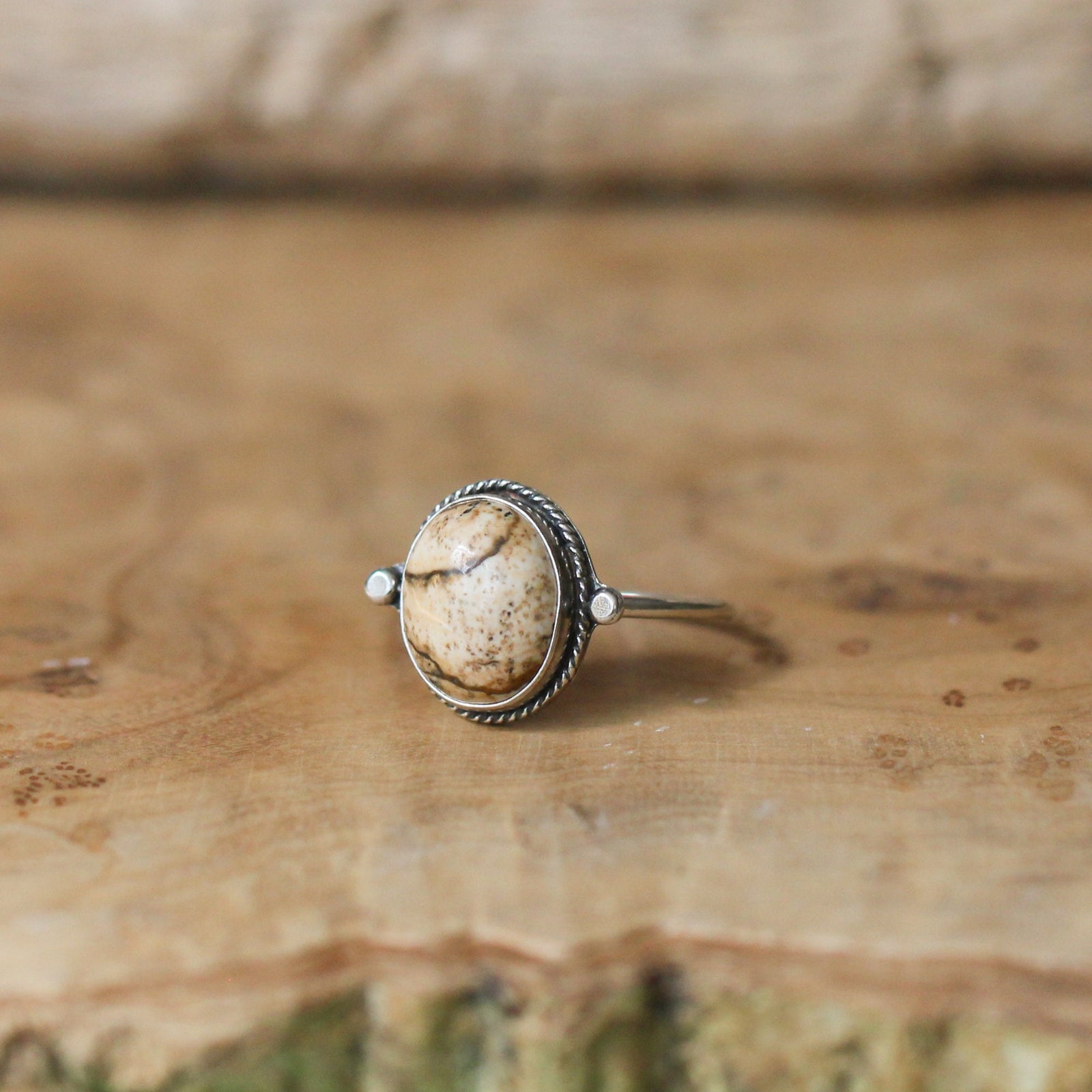 Picture Jasper Sterling Silver Ring - Handmade Silversmith Jewelry